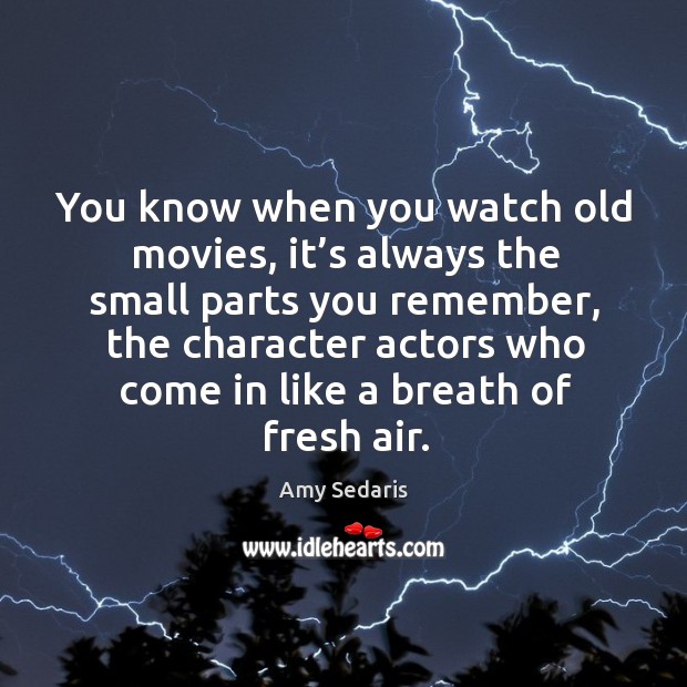 You know when you watch old movies, it’s always the small parts you remember Amy Sedaris Picture Quote