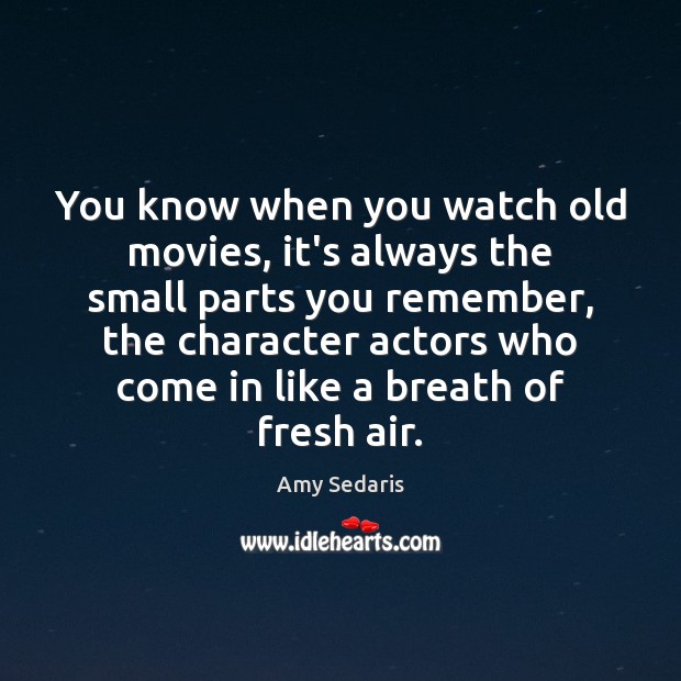 You know when you watch old movies, it’s always the small parts Amy Sedaris Picture Quote