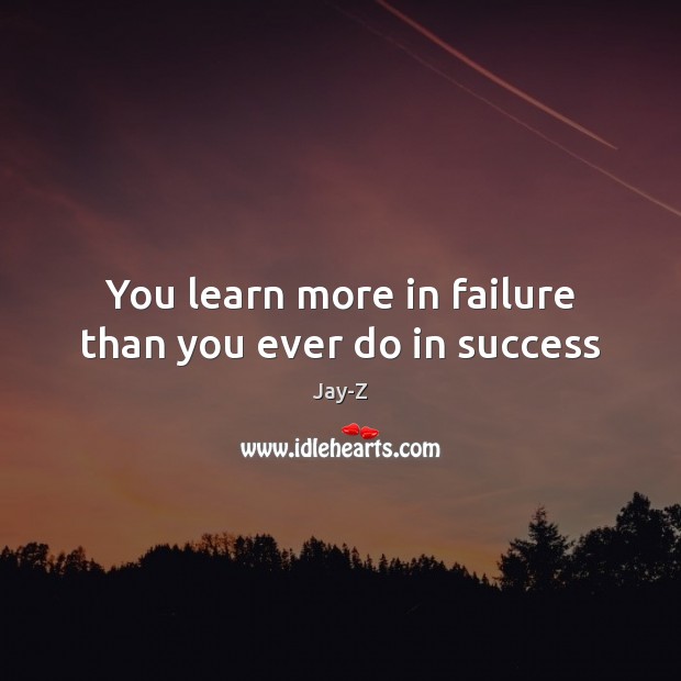 You learn more in failure than you ever do in success Image