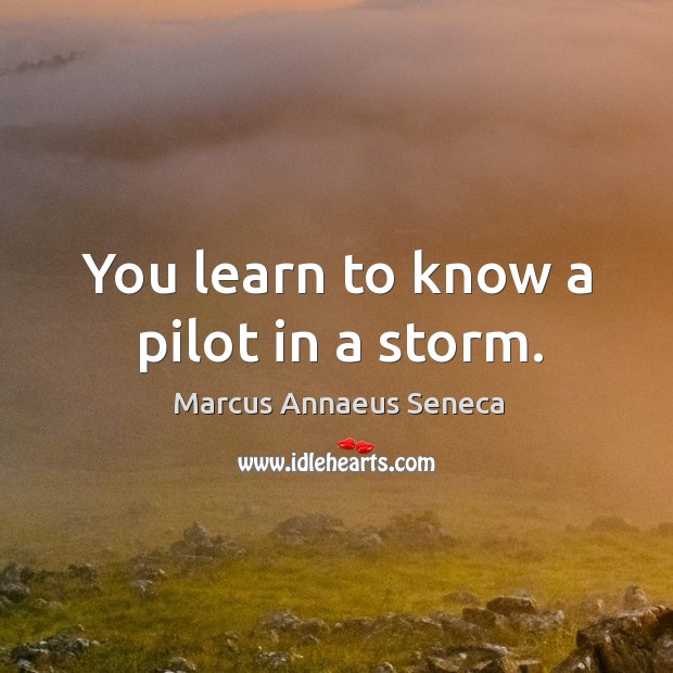 You learn to know a pilot in a storm. Image