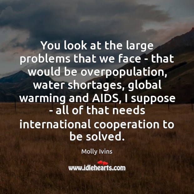 You look at the large problems that we face – that would Molly Ivins Picture Quote