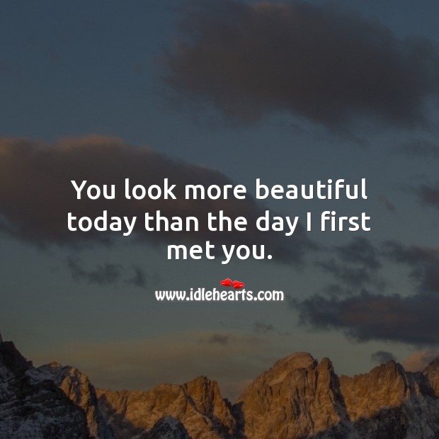 You look more beautiful today than the day I first met you. Birthday Messages for Wife Image