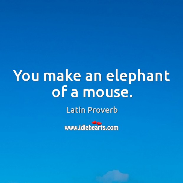 You make an elephant of a mouse. Image