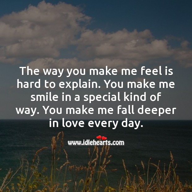 You make me fall deeper in love every day. I Love You Quotes Image