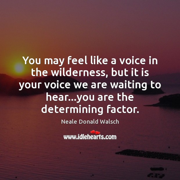 You may feel like a voice in the wilderness, but it is Neale Donald Walsch Picture Quote