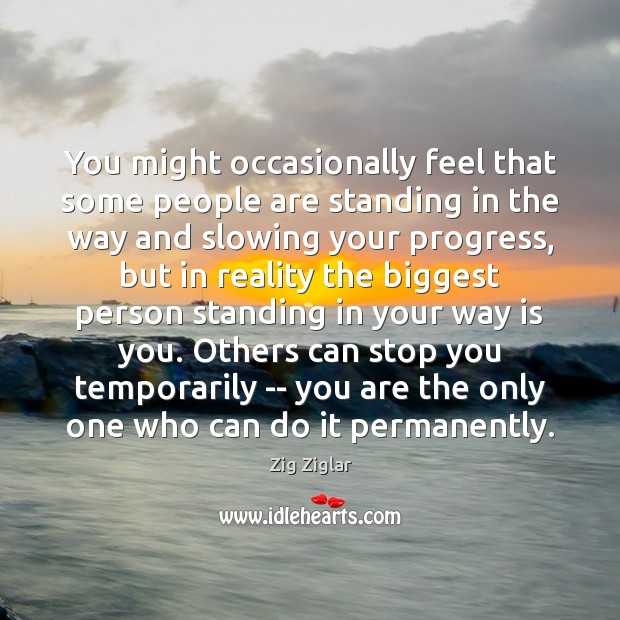 You might occasionally feel that some people are standing in the way Zig Ziglar Picture Quote