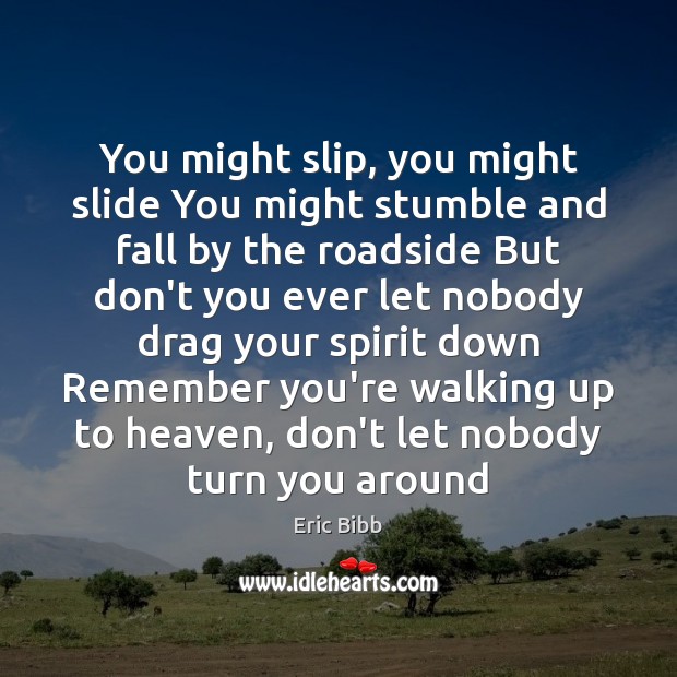 You might slip, you might slide You might stumble and fall by Eric Bibb Picture Quote