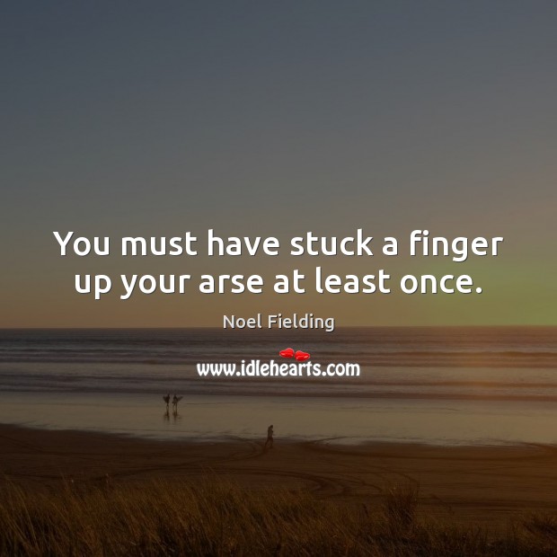 You must have stuck a finger up your arse at least once. Noel Fielding Picture Quote