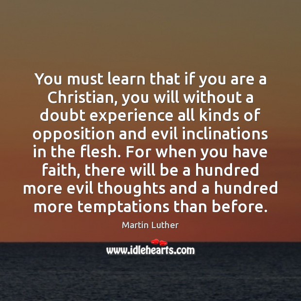 You must learn that if you are a Christian, you will without Martin Luther Picture Quote