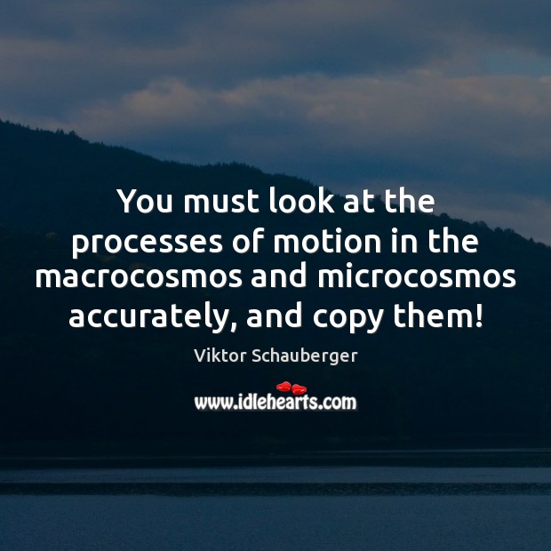 You must look at the processes of motion in the macrocosmos and Image