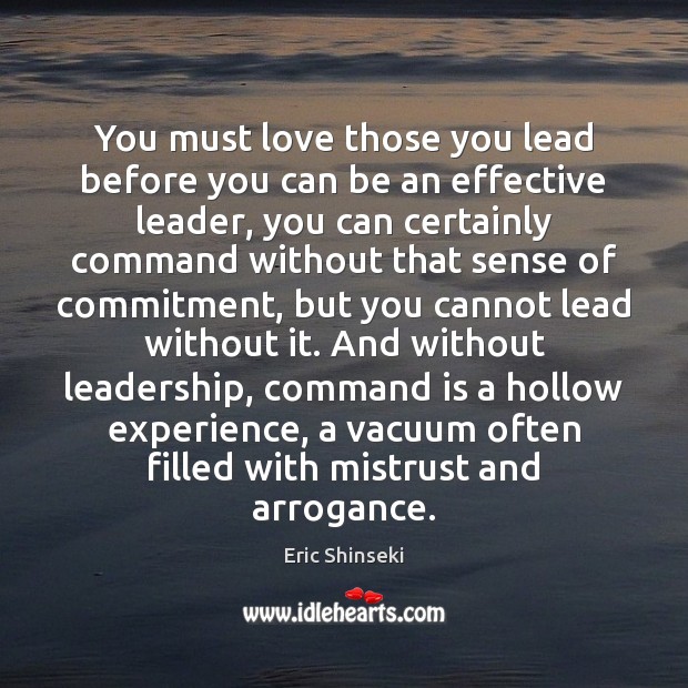You must love those you lead before you can be an effective Image
