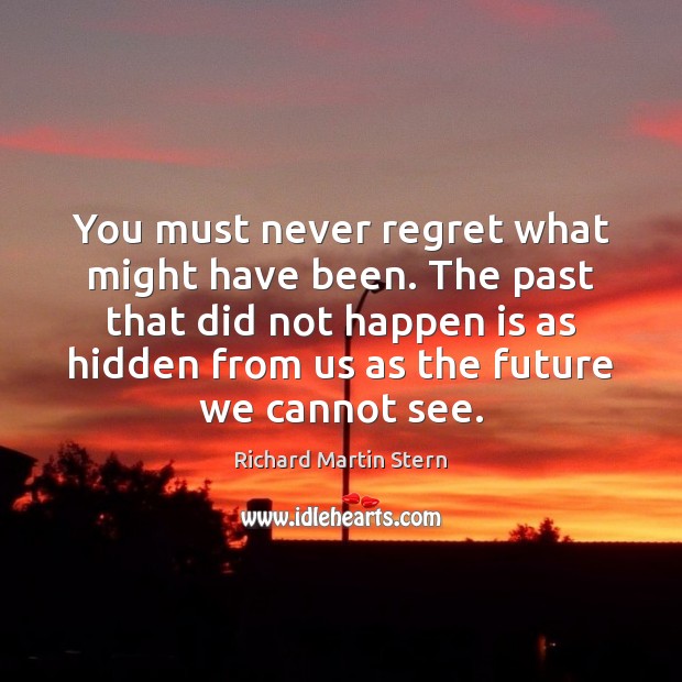 You must never regret what might have been. The past that did Never Regret Quotes Image