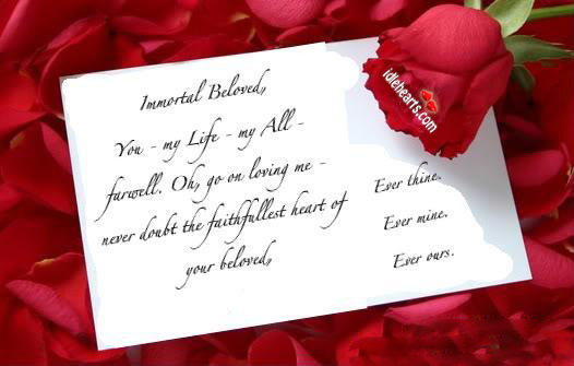 Immortal beloved…  you – my life – my all – Image