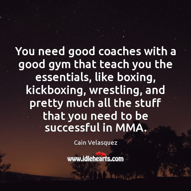 You need good coaches with a good gym that teach you the Cain Velasquez Picture Quote