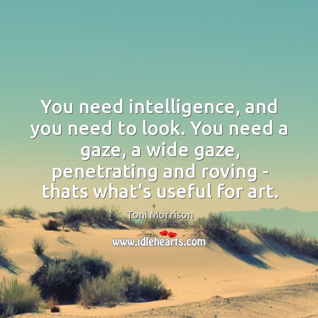 You need intelligence, and you need to look. You need a gaze, Image
