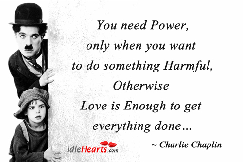 You need power, only when you want Charlie Chaplin Picture Quote