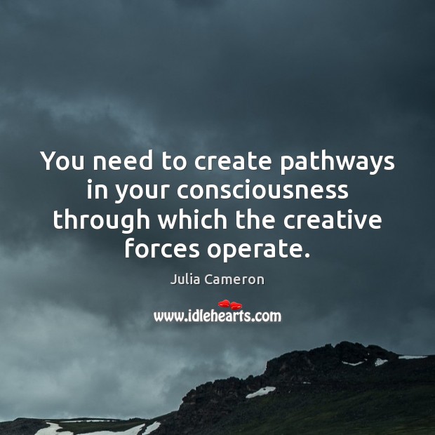 You need to create pathways in your consciousness through which the creative Image