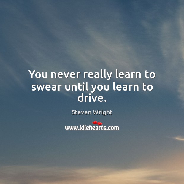 You never really learn to swear until you learn to drive. Image