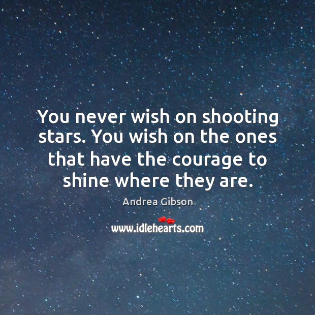 You never wish on shooting stars. You wish on the ones that Andrea Gibson Picture Quote