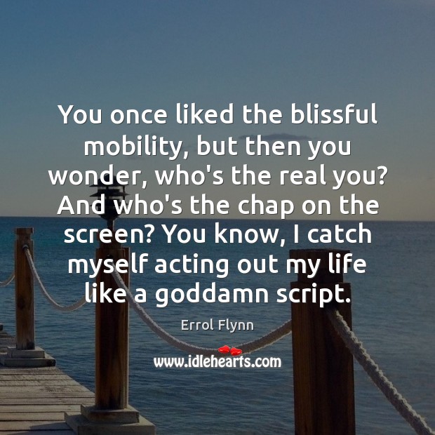 You once liked the blissful mobility, but then you wonder, who’s the Errol Flynn Picture Quote
