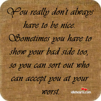 You really don’t always have to Be Nice Quotes Image