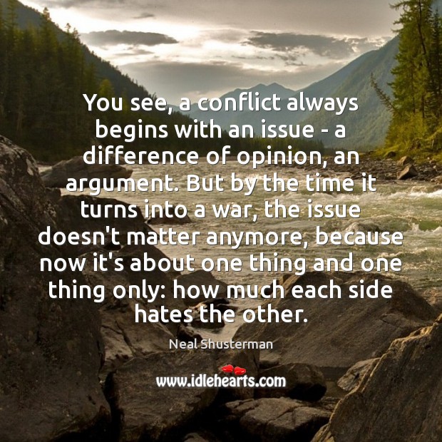 You see, a conflict always begins with an issue – a difference Image