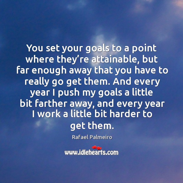 You set your goals to a point where they’re attainable Image
