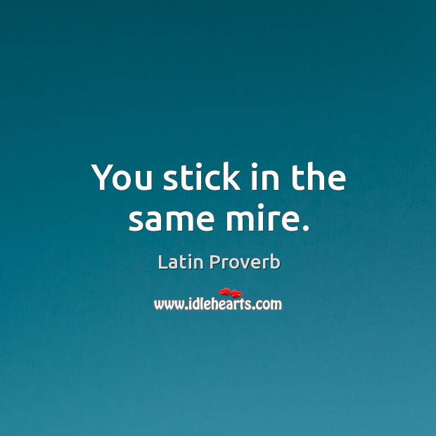 You stick in the same mire. Latin Proverbs Image