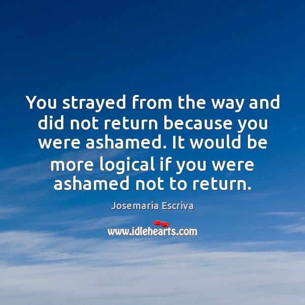 You strayed from the way and did not return because you were Josemaria Escriva Picture Quote
