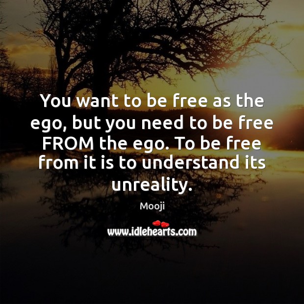 You want to be free as the ego, but you need to Image
