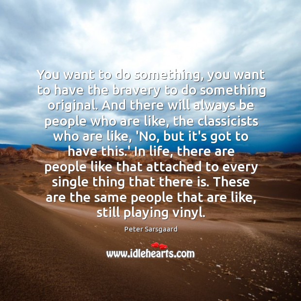 You want to do something, you want to have the bravery to Peter Sarsgaard Picture Quote