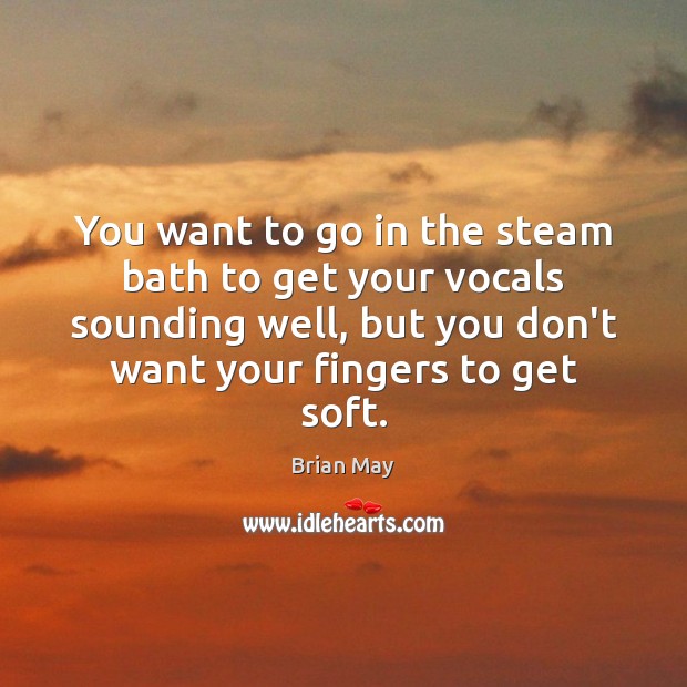 You want to go in the steam bath to get your vocals Brian May Picture Quote