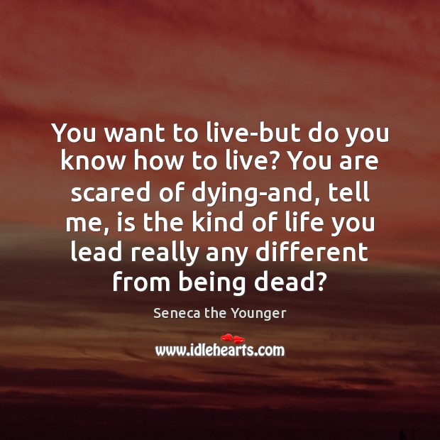 You want to live-but do you know how to live? You are Seneca the Younger Picture Quote