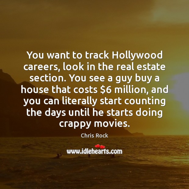 You want to track Hollywood careers, look in the real estate section. Real Estate Quotes Image