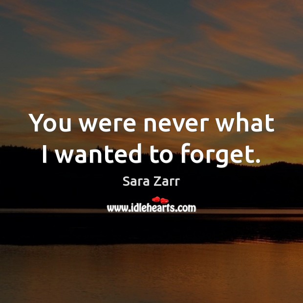 You were never what I wanted to forget. Sara Zarr Picture Quote