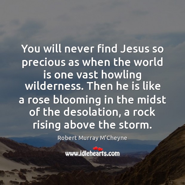 You will never find Jesus so precious as when the world is Robert Murray M’Cheyne Picture Quote