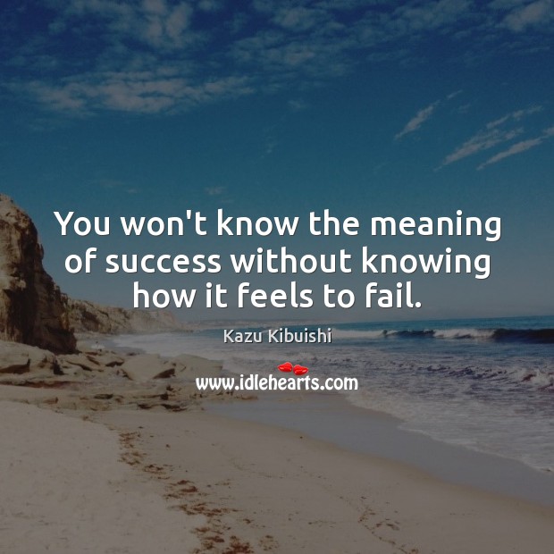 You won’t know the meaning of success without knowing how it feels to fail. Image