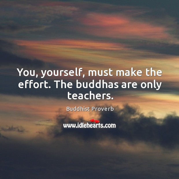 You, yourself, must make the effort. The buddhas are only teachers. Buddhist Proverbs Image