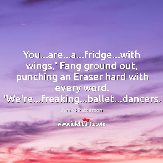 You…are…a…fridge…with wings,’ Fang ground out, punching an James Patterson Picture Quote