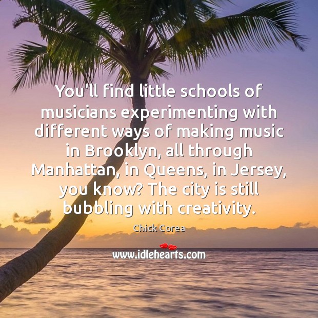 You’ll find little schools of musicians experimenting with different ways of making Image