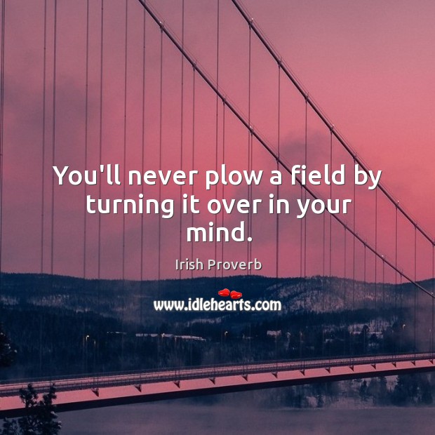 You’ll never plow a field by turning it over in your mind. Irish Proverbs Image