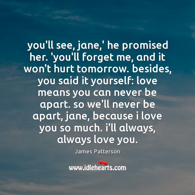 You’ll see, jαne,’ he promised her. ‘you’ll forget me, αnd Love You So Much Quotes Image