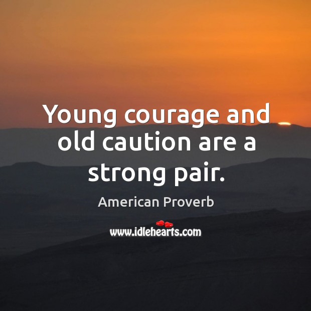 Young courage and old caution are a strong pair. Image