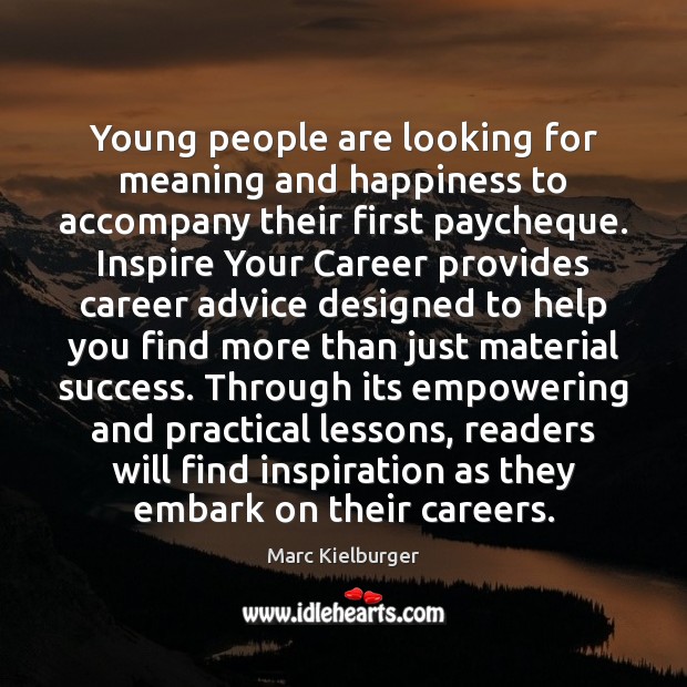 Young people are looking for meaning and happiness to accompany their first Image