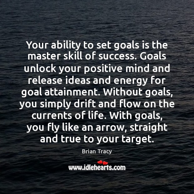 Your ability to set goals is the master skill of success. Goals Brian Tracy Picture Quote