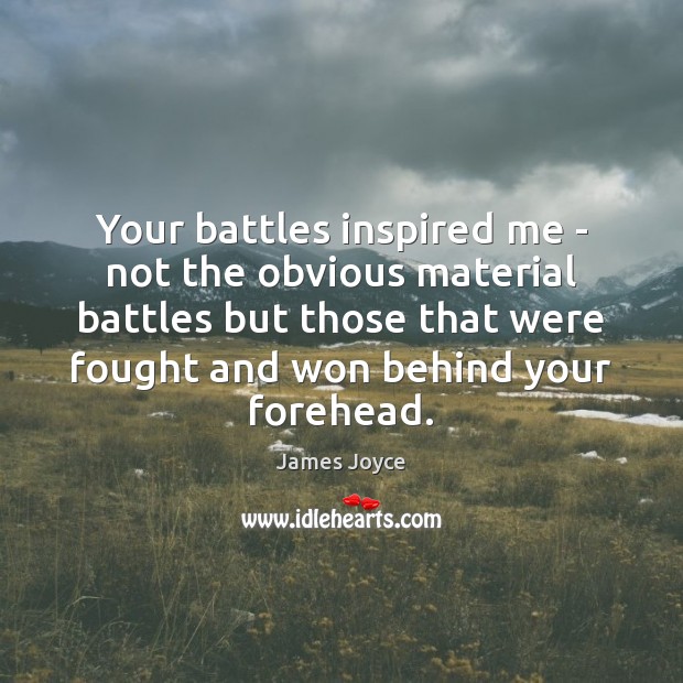 Your battles inspired me – not the obvious material battles but those Image