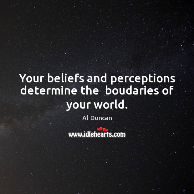 Your beliefs and perceptions determine the  boudaries of your world. Image