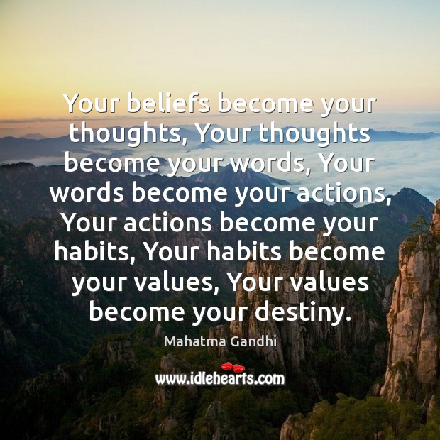 Your beliefs become your thoughts, Your thoughts become your words, Your words Image