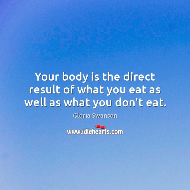 Your body is the direct result of what you eat as well as what you don’t eat. Image