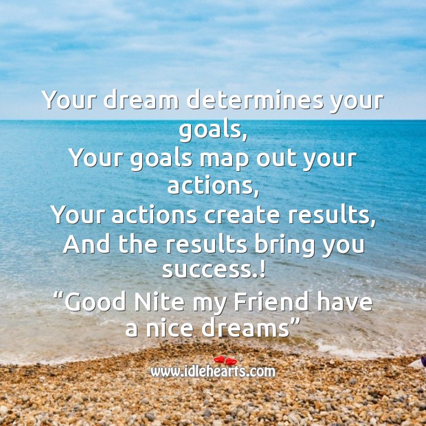 Your dream determines your goals Good Night Messages Image